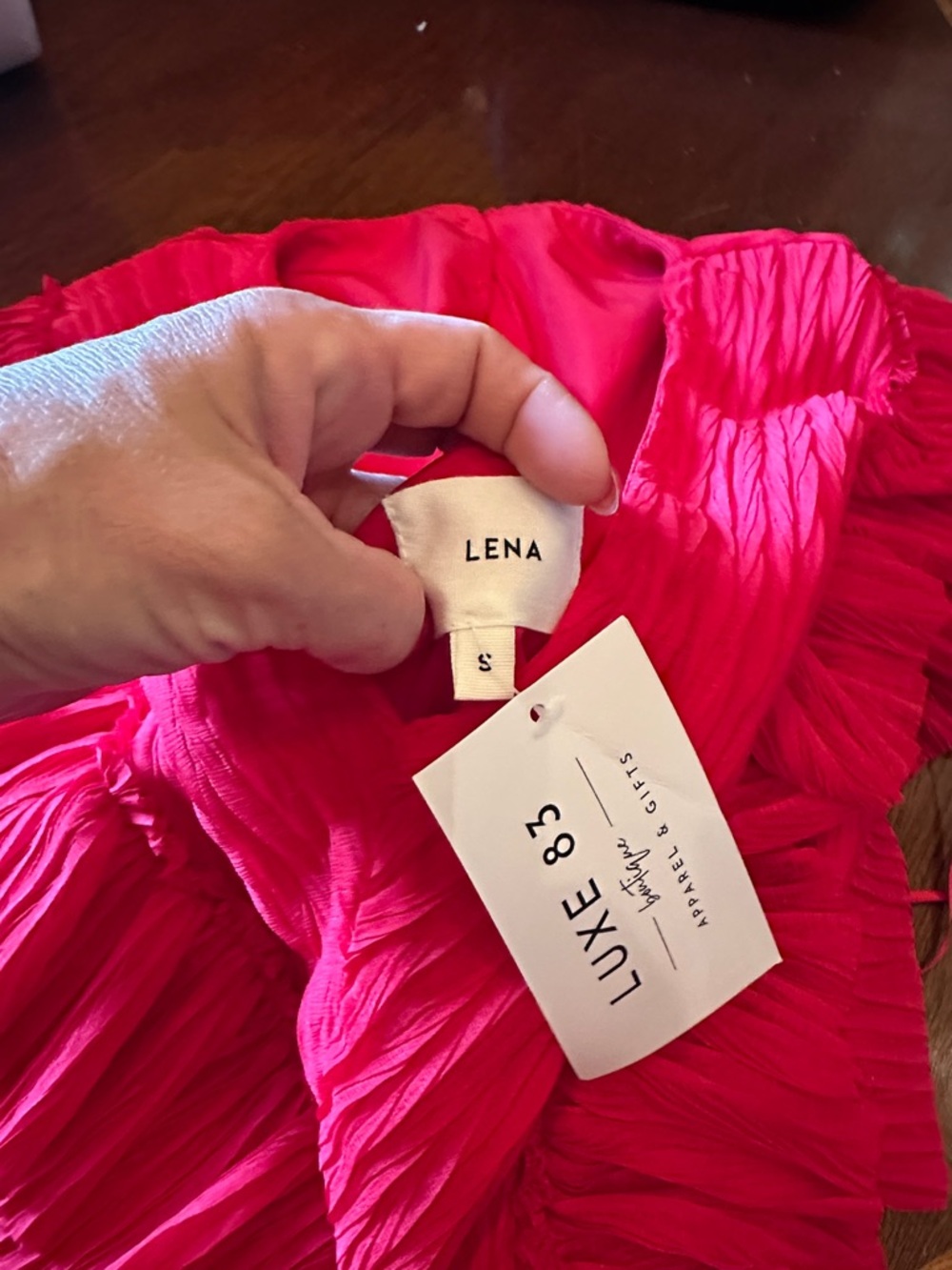 NWT Lena red Ruffled Two-Piece Set - Picture 2 of 6